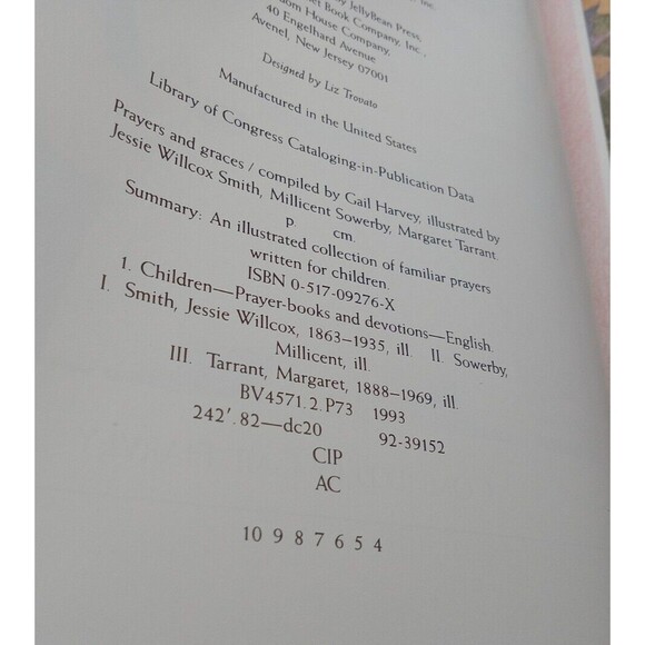Prayers and Graces by Gail Harvey 1993 JellyBean Press Hardcover Great Condition - Picture 5 of 9